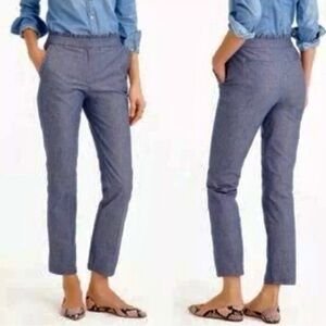 J.CREW,Cropped Chambray Ruffle
Pants, POCKETS, Yacht-Wear, Preppy, EUC, Size 6
